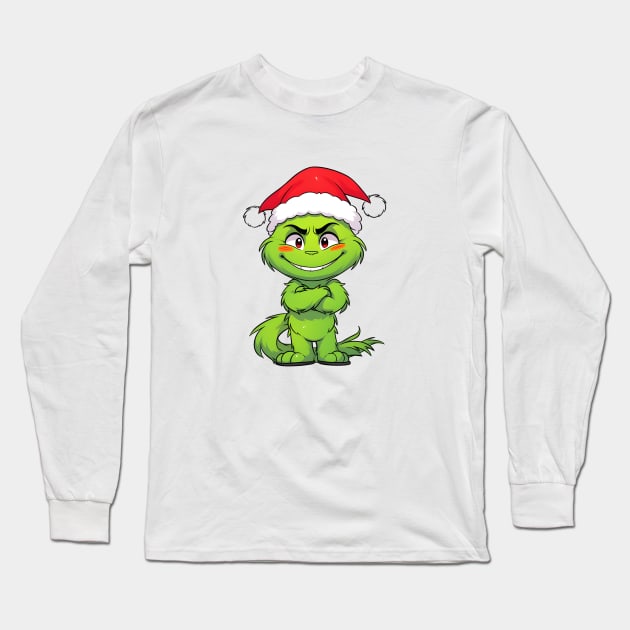 Grinch Cartoon Full of Christmas Cheer Long Sleeve T-Shirt by ragil_studio